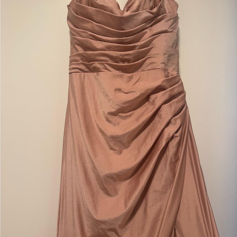 Ladivine by Cinderella Divine CD796 • Dusty Rose Satin • Size 10